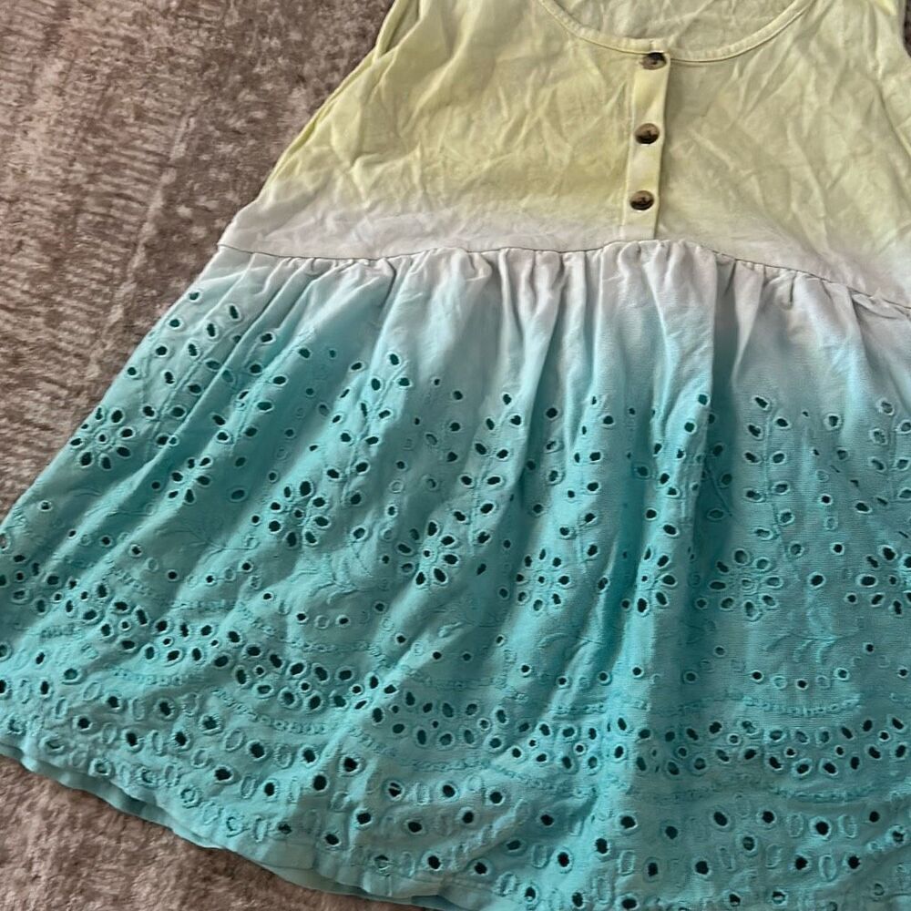 Justice Size 12 Girls Yellow & Blue Ombre blouse - Picture 2 of 4